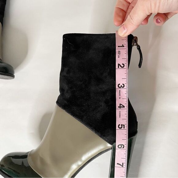 Roger Vivier high shaft  heeled Ankle Boots Colorblock 34.5 made in Italy - Picture 9 of 15
